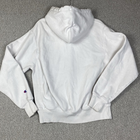 Champion Reverse weave hoodie with large logo white vintage M - Picture 9 of 9